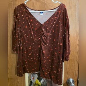 Maroon Floral Women's Top